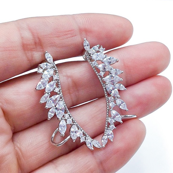 Jewelry - Crystal Angel Wing Ear Crawler Clips